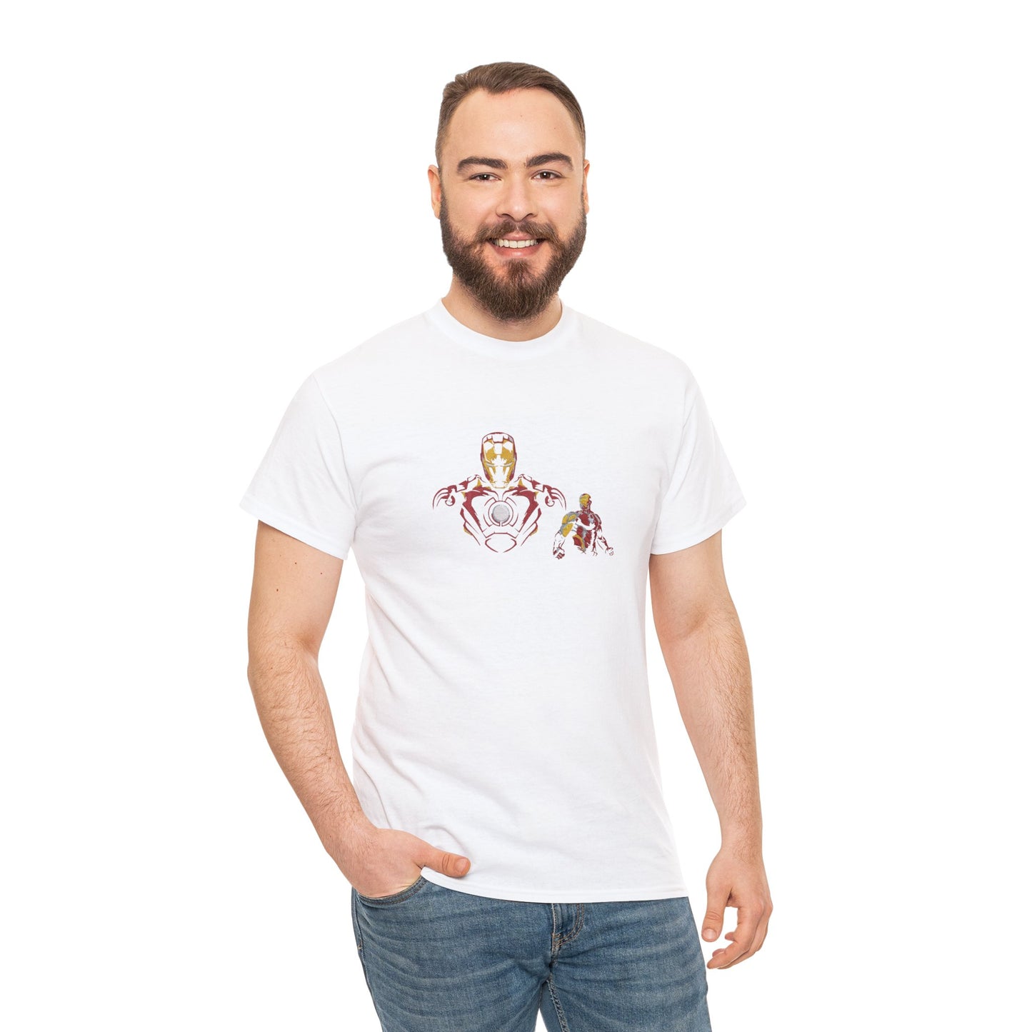 Embroidery Iron man T shirt
