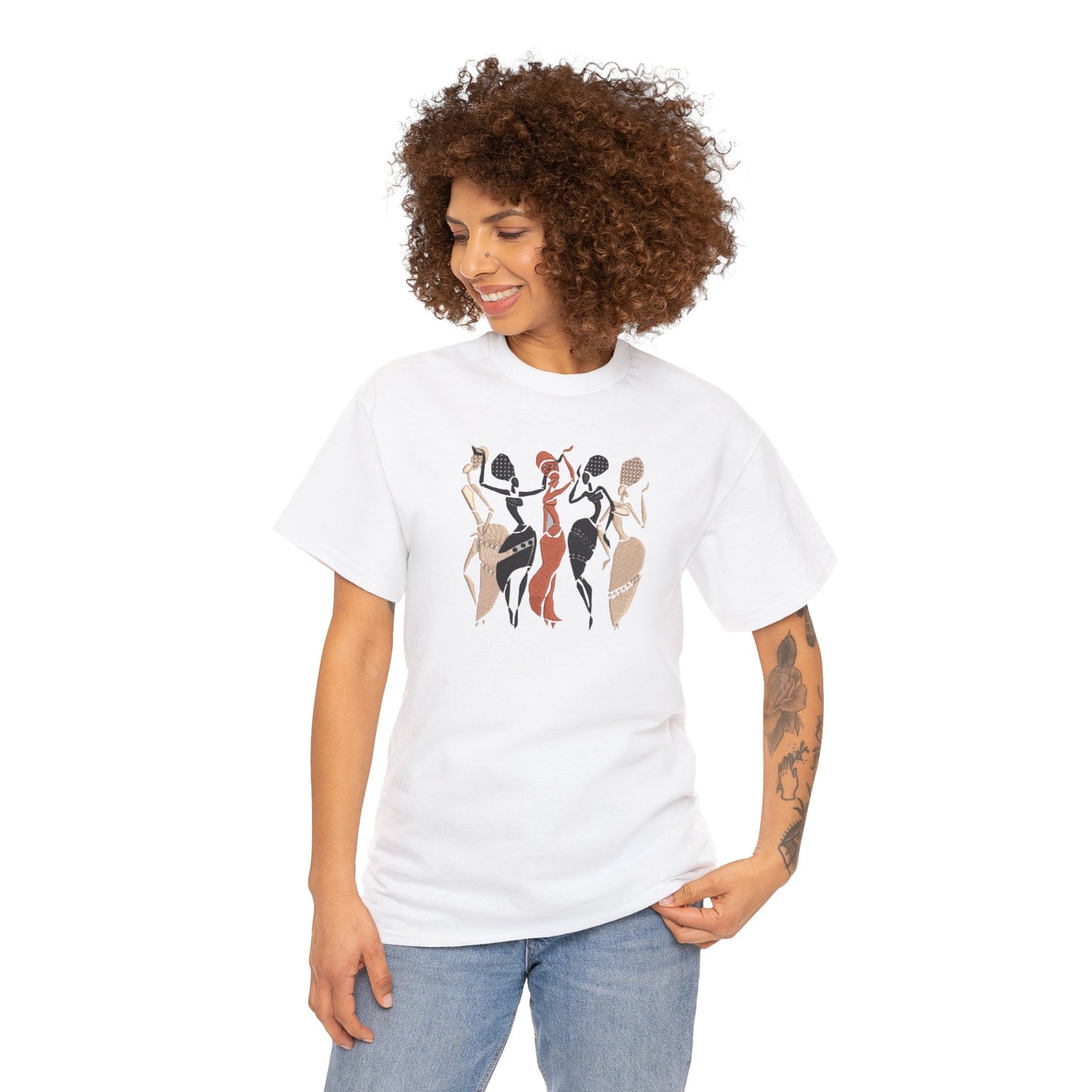 Embroidery African Dance T Shirt