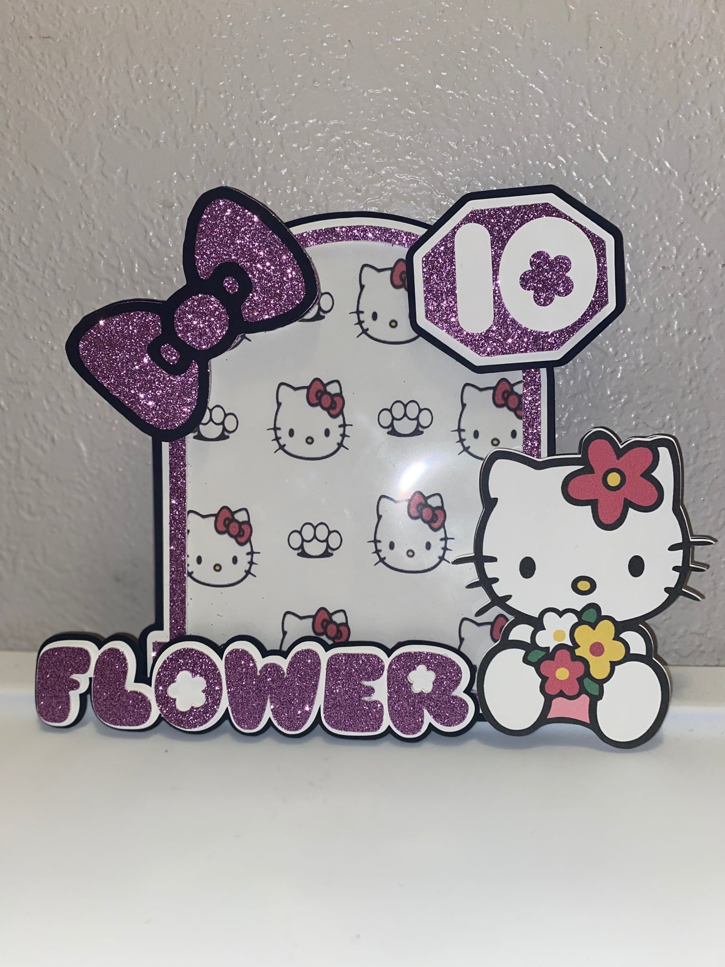 Hello Kitty Glitter personalized Cake Topper