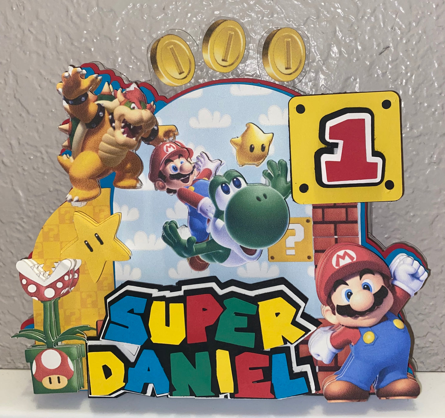 Super Mario Cake Topper Personalized.