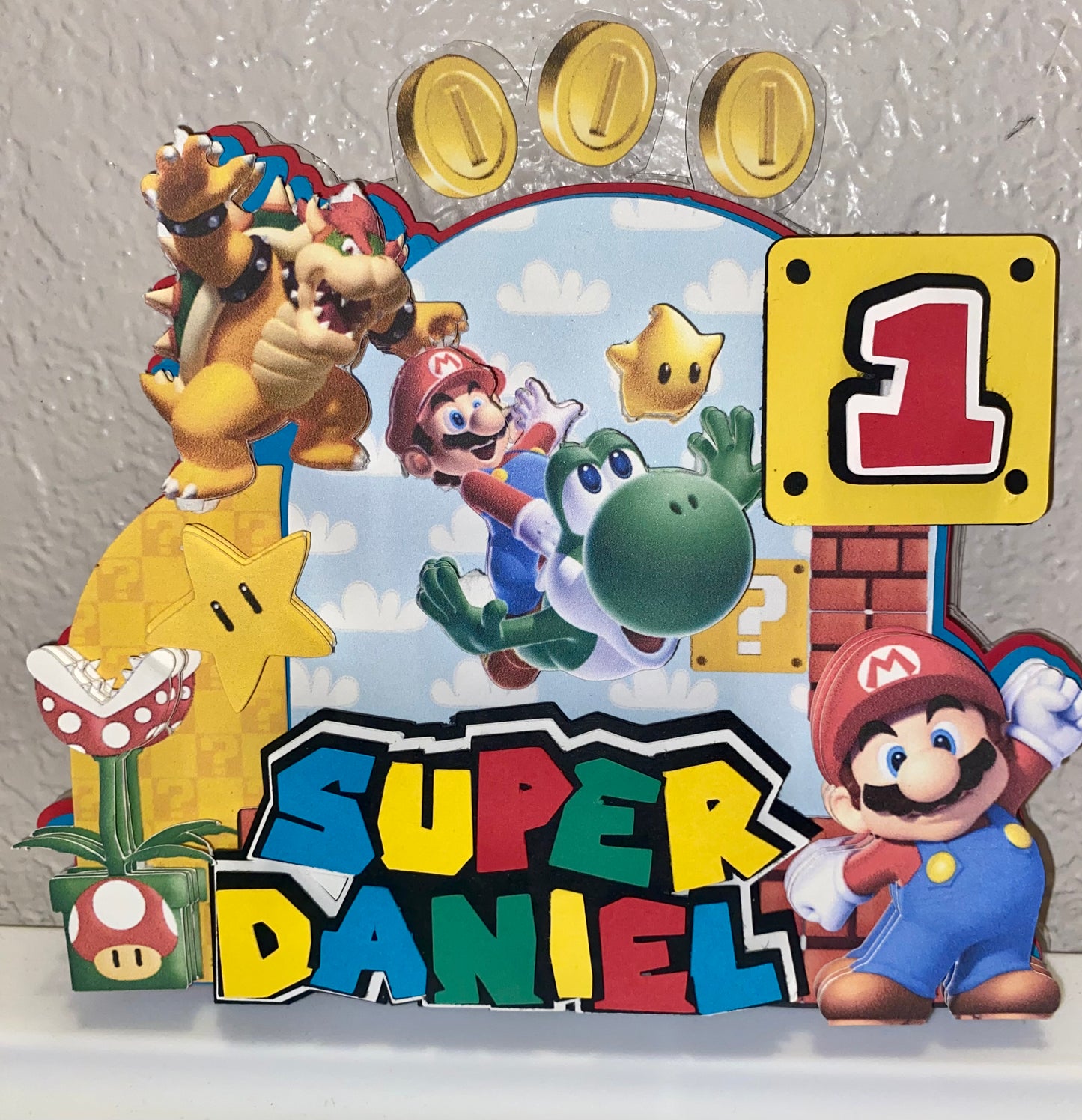 Super Mario Cake Topper Personalized.